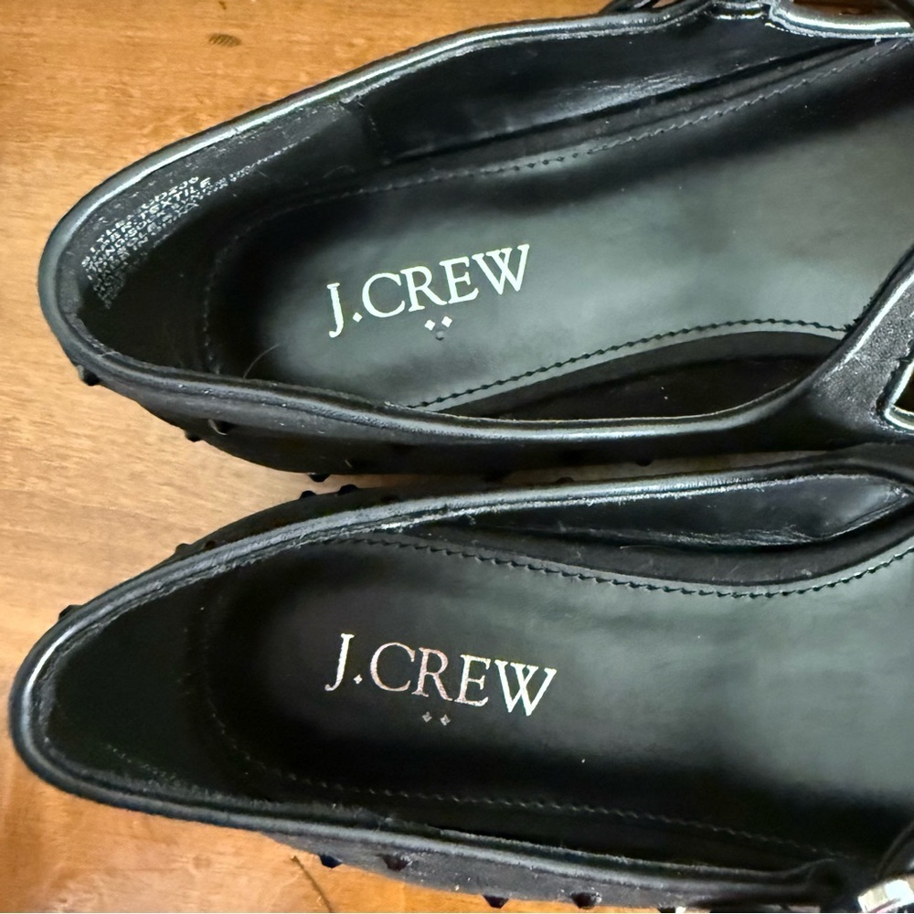 J Crew satin rhinestone Mary Jane Flats ballet buckle strap woman 7.5 classic - Picture 6 of 9